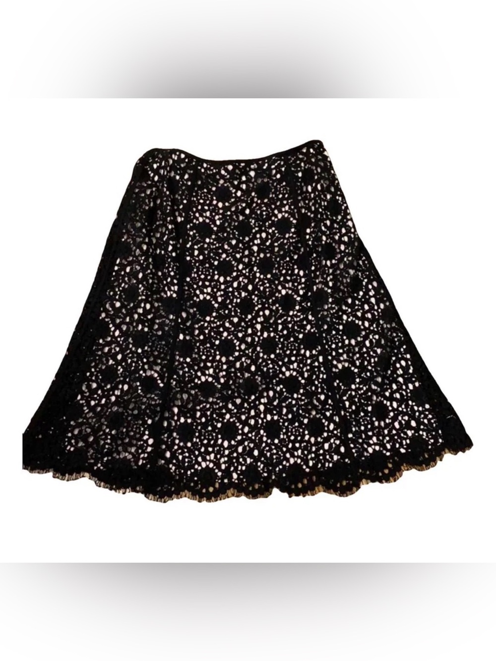 Carlisle Black Floral Lace A-Line Skirt